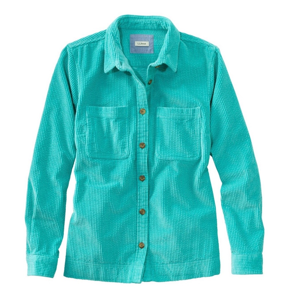 LL Bean Relaxed Corduroy Shirt Jacket, Size Medium Tall
